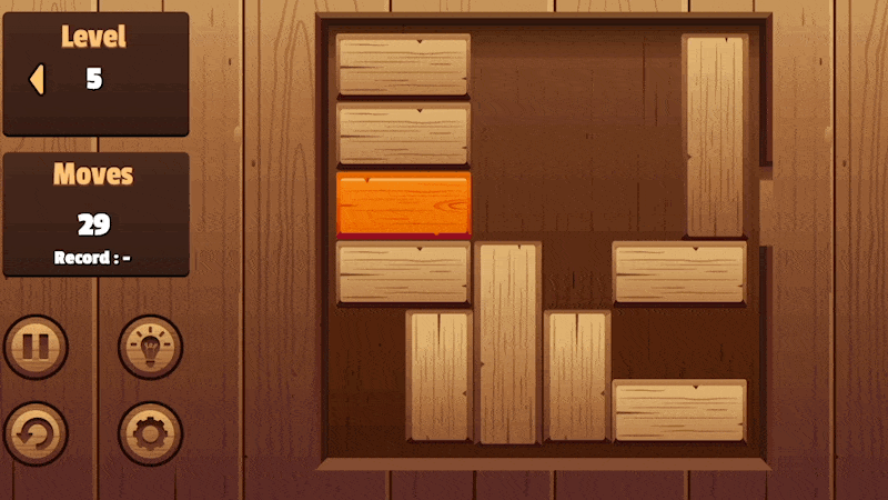 Mova o bloco colorido ao longo do jogo de quebra-cabeça de slides