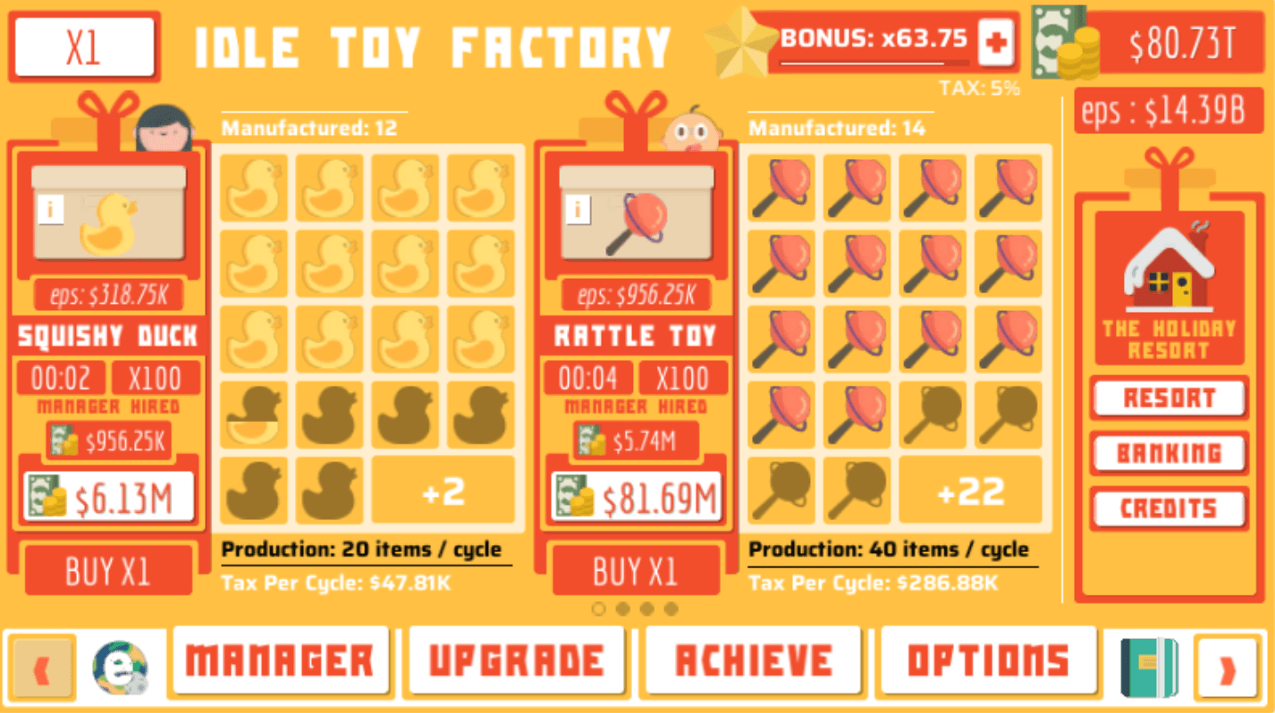 Optimization Games Idle Toy Factories