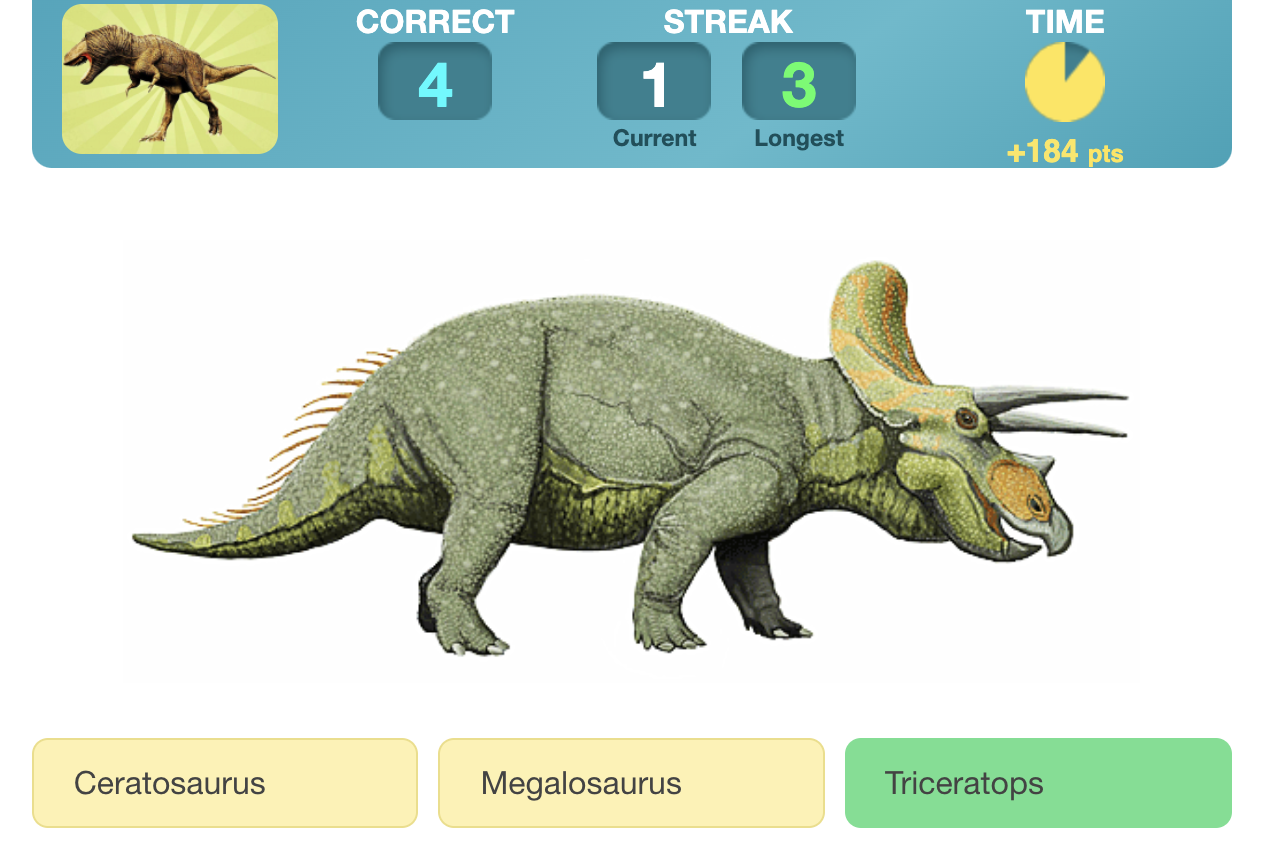 Dinosaur Games Trivia Pangalan na Dinosaur