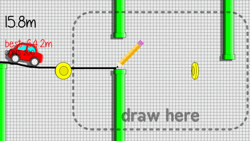 Skizzierspiel Draw the Hill Gameplay